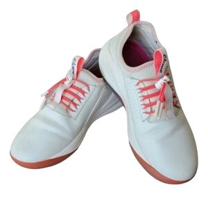 Clove Women's White & Neon Pink Healthcare Sneakers W7 Slip-On Comfort Shoes